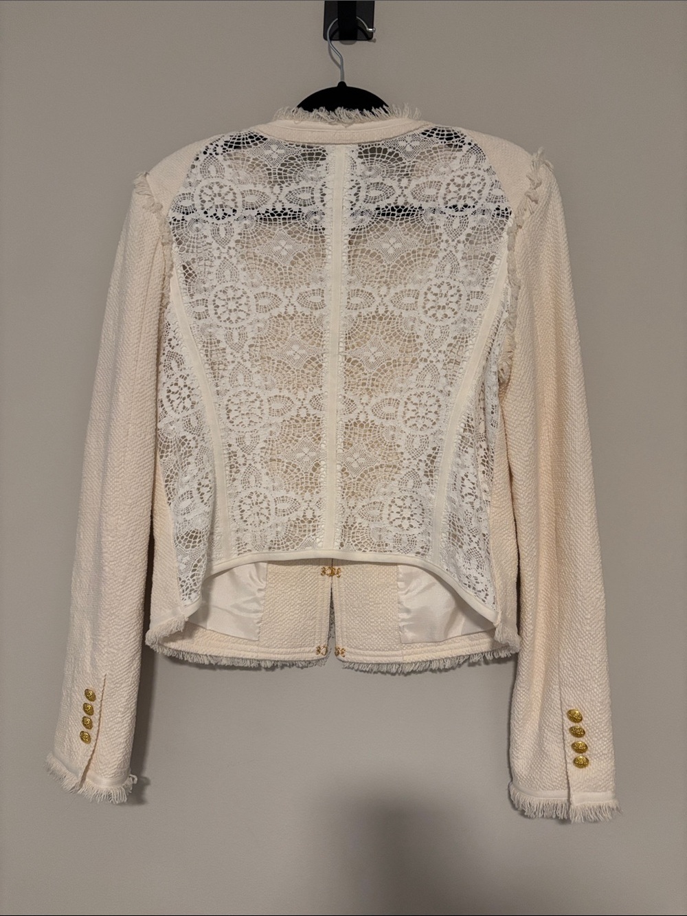 Veronica Beard Betsy Lace Back Tweed Jacket size 10 - Picture 6 of 6